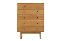 ナチュラルテイストのハイチェストです。上質なチーク材を使用し、シンプルですがデザイン性の高いアイテムです。あえて余計な塗装をあまりせず、木本来の味わいを楽しめる作りになっています。取手には現在入手困難なローズウッド(現在はチーク材のローズウッドカラー塗装への仕様変更となっています)を使用し、コントラストの美しさが感じられる仕上がりになっています。本体のフォルムは女性が使いやすい様に低めの設計にしています。通常安価な白木などが用いられる裏面や引き出しの内部にも全て上質なチーク材を使用しており高級感があります。