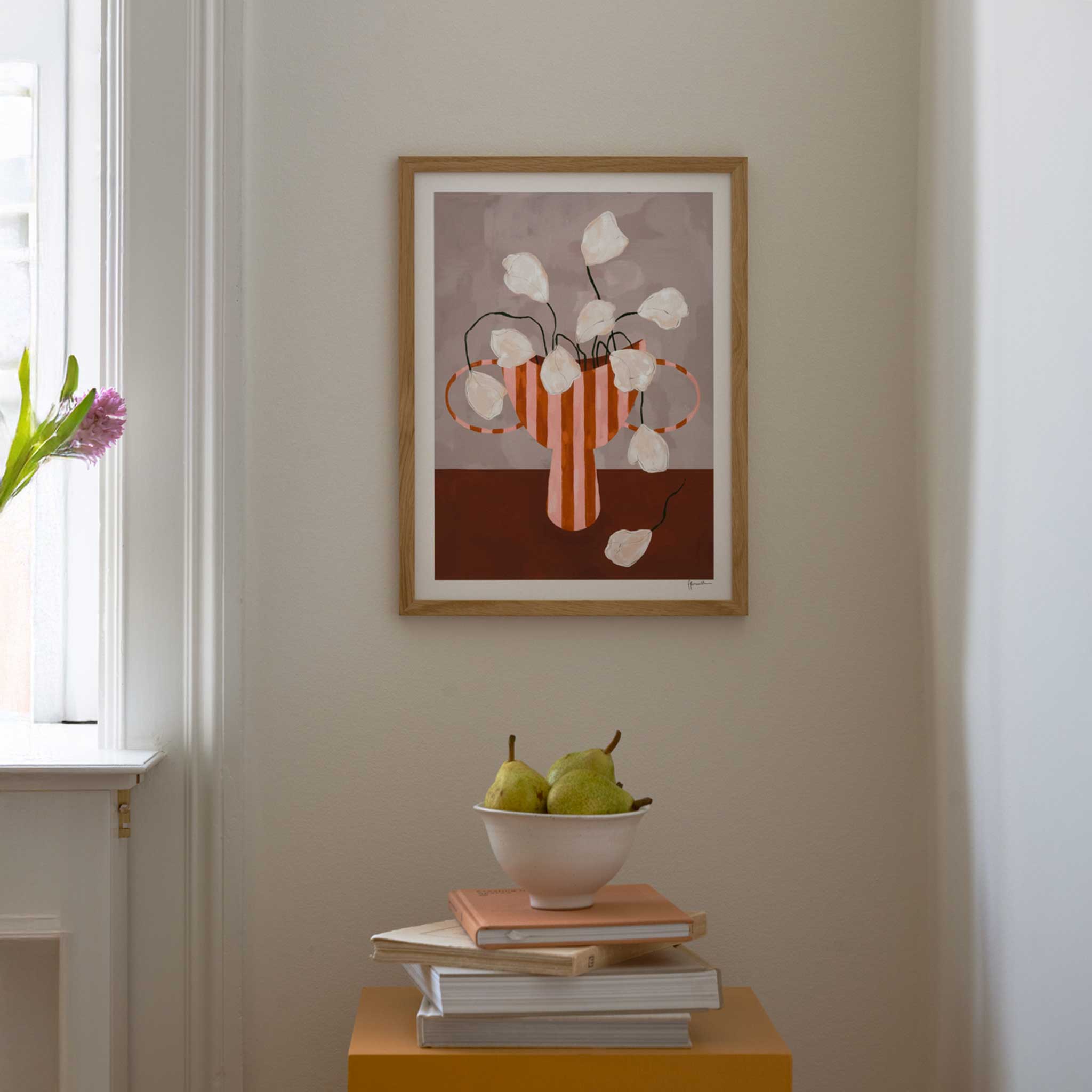 The Poster Club アートポスター 40×50cm White Flowers in Striped