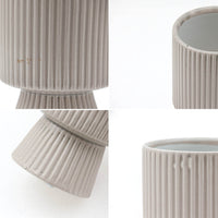 ストライプデザインのフラワーベース MULL Mサイズ 高さ17cm サンド