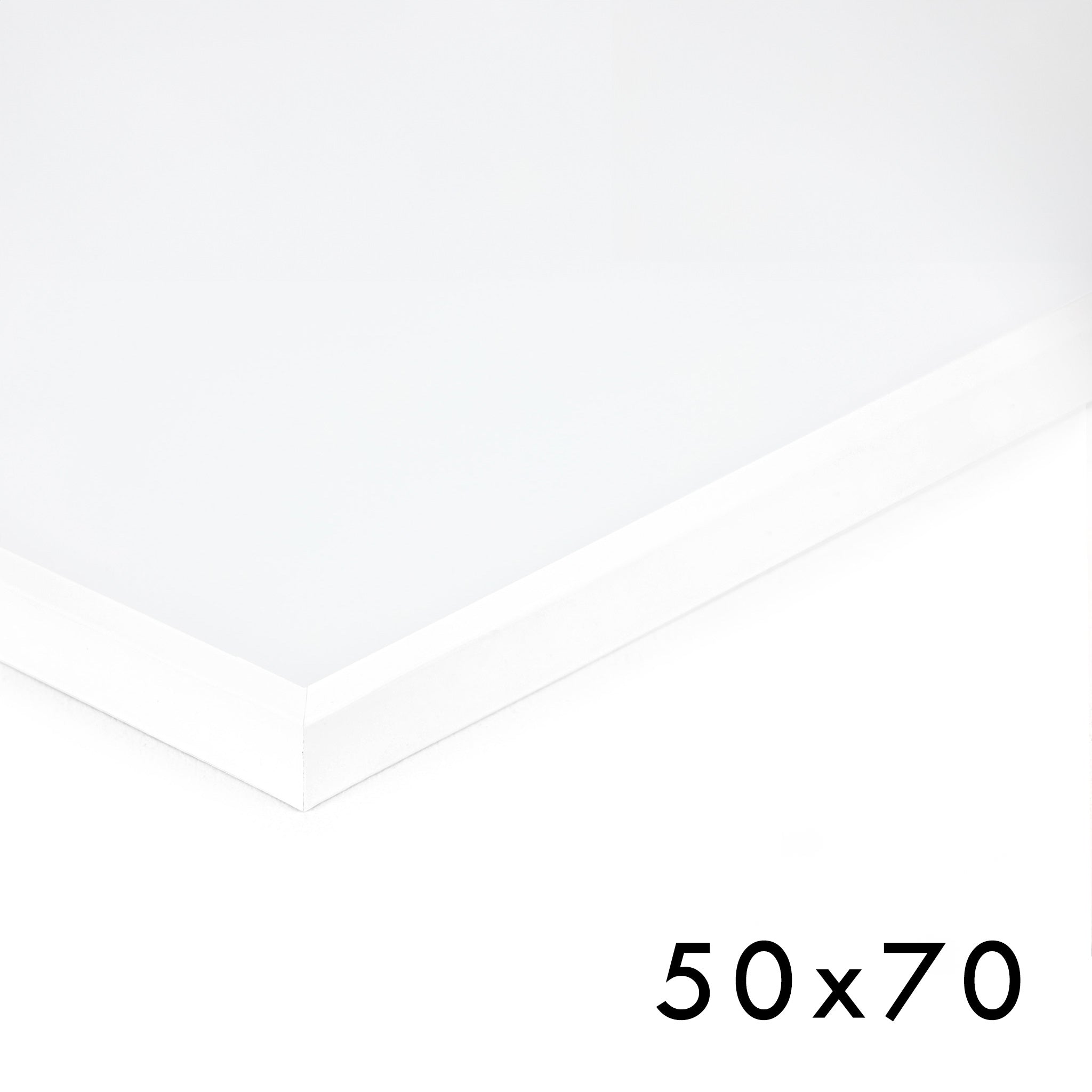 木製ポスターフレーム 50×70cm ホワイト 枠の幅が細いタイプ – CHLOROS