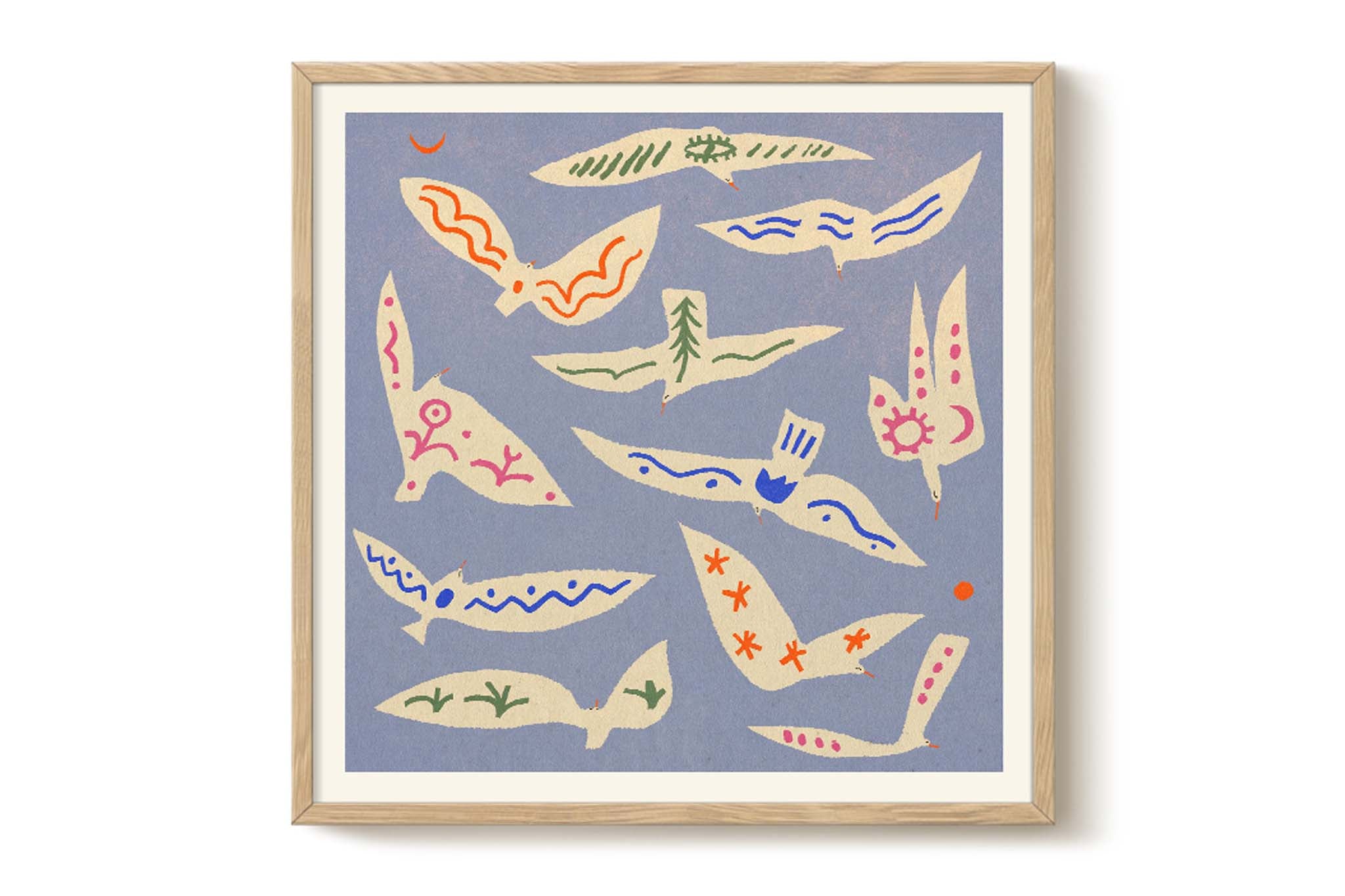 PSTR studio アートポスター 50×50cm Folk Birds – CHLOROS