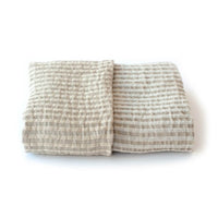 Vaxbo Lin(ヴェクスボ・リン)は、1990年にスウェーデン・ヘルシングランド地方で創業されました。この地では古くからリネンの生産が行われており、その伝統を受け継ぐ形で設立されました。2006年からはハンナとヤコブ・ブルースが工場を引き継ぎ、現在も全ての製品を地元で織り、縫製しています。多くの企業が海外に生産を移す中、スウェーデン国内でのものづくりにこだわり、職人の技術と地域の雇用を守ることを大切にしています。ヴェクスボ・リンでは、古くから受け継がれてきたクラフトマンシップと、現代的な美しさを兼ね備えたデザインを融合させ、日常使いできる高品質なリネン製品を作り出しています。リネンは自然素材でありながら耐久性に優れ、適切に扱えば何十年、時には世代を超えて使い続けられるものです。彼らは「より少なく、より良いものを持つ」という価値観を大切にしており、消費のスピードが増す現代において、本当に必要で長く愛用できるアイテムを提供することが使命だと考えています。