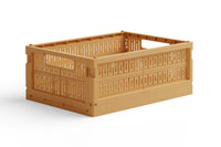 made crateはデンマークのブランドです。100%リサイクルされた環境にやさしいプラスチック廃棄物から作られた折りたたみ箱を製造しています。3つの異なるサイズの箱は積み重ねることができ、無限の創造的な組み合わせが可能になります。またカラーリングが非常にユニークでよくあるシンプルな単色とは違い、北欧らしい優しいペールトーンが独特で印象的です。