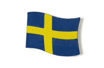 スウェーデンの国旗をモチーフにしたマグネット。ブルーとイエローが美しく、ワンポイントとしてもおすすめです。