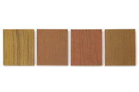 オリジナル家具のサンプルウッドです。内容物は、以下のとおりとなります。チーク突板:SalmonBrown、CocoaBrown、NcNaturalチーク無垢:NcNatural
