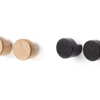 壁掛けフック/ドアハンドル オーク材天然木 Sサイズ2個セット Wood Knot x 2pcs