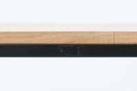 【訳ありアウトレット品】チーク材の辺材を使ったスクエアなアイアンローテーブル☆北欧インテリア CHLOROS