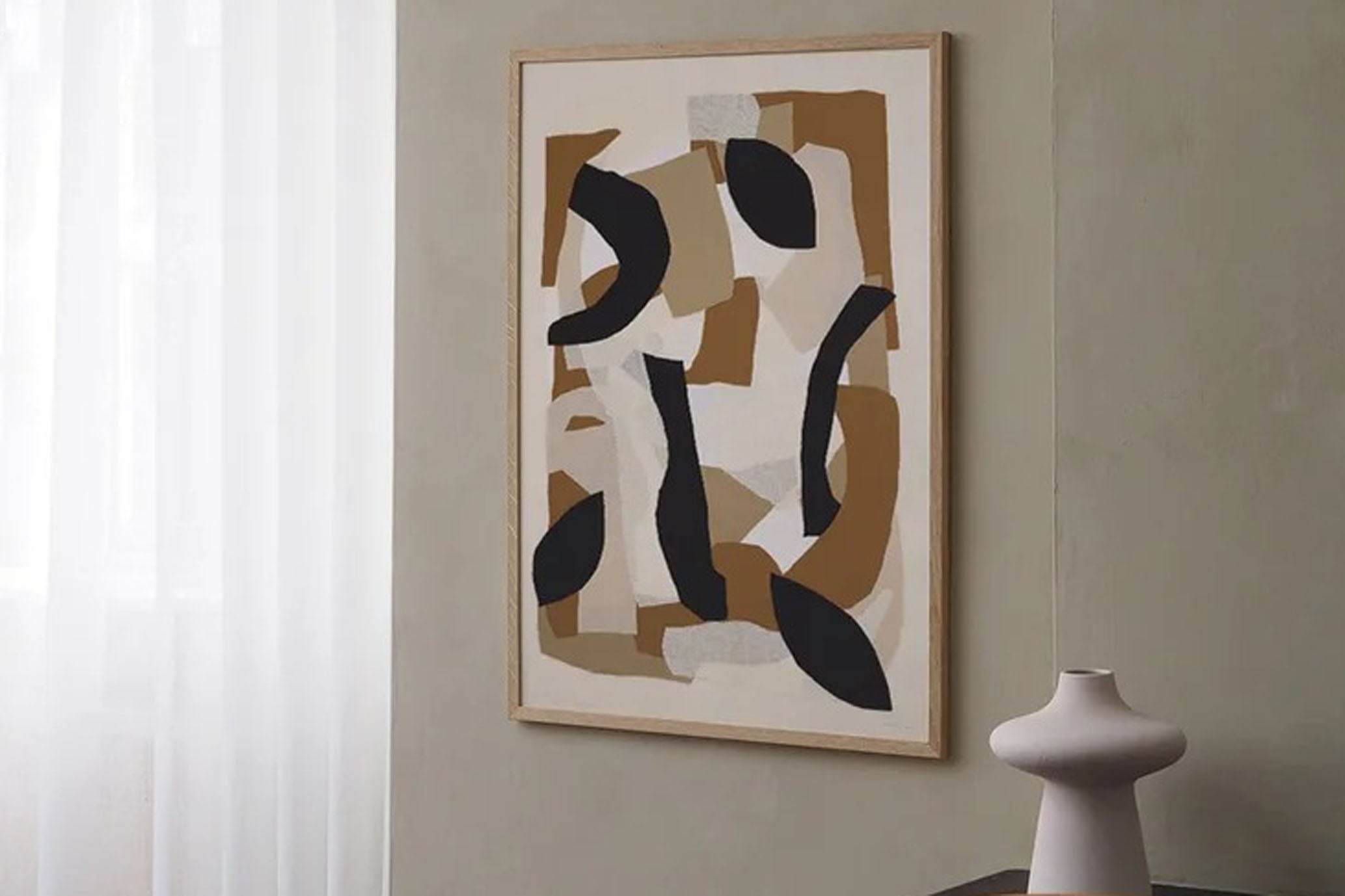 ATELIER CPH ポスター FRAGMENT ブラックフレーム付き Atelier Cph アートポスター 50×70cm Fragment No 87 – CHLOROS