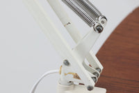 デンマークより買い付けたLouis Poulsen社製のデスクランプです。現行品では販売されていない希少なモデルで、シンプルながら機能的なデザインが特徴です。クランプタイプのため、置く場所を選ばず使用可能。最大板厚5cmまでの場所に取り付けることができるため、デスクやテーブルにしっかり固定してお使いいただけます。アーム部分は可動式で、光の角度を自由に調整できる設計になっており、デスクワークや読書、細かい作業にも最適です。ビンテージ品ならではの風合いが魅力的で、使い込まれたスチールの質感が独特の味わいを醸し出しています。