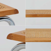 Marcel Breuerによる名作「Cesca Chair」です。ビーチ材のフレームにラタン張りの背もたれと座面を組み合わせ、軽やかな印象と快適な座り心地を実現しています。スチールパイプによるキャンティレバー構造が特徴で、浮遊感のある美しいフォルムはモダンデザインの象徴として高く評価されています。異素材が調和した洗練された佇まいはダイニングや書斎、店舗空間にもおすすめです。長年愛され続けるデザインとビンテージならではの風合いをお楽しみいただける一脚です。こちらのCesca Chairは、リプロダクト(復刻版)品となります。多くのリプロダクトが市場に出回っており、北欧地域でも使用されていることが確認されています。また、本チェアはデンマークディーラーより買い付けた品物になりますが、生産国、製造メーカーについては不明です。