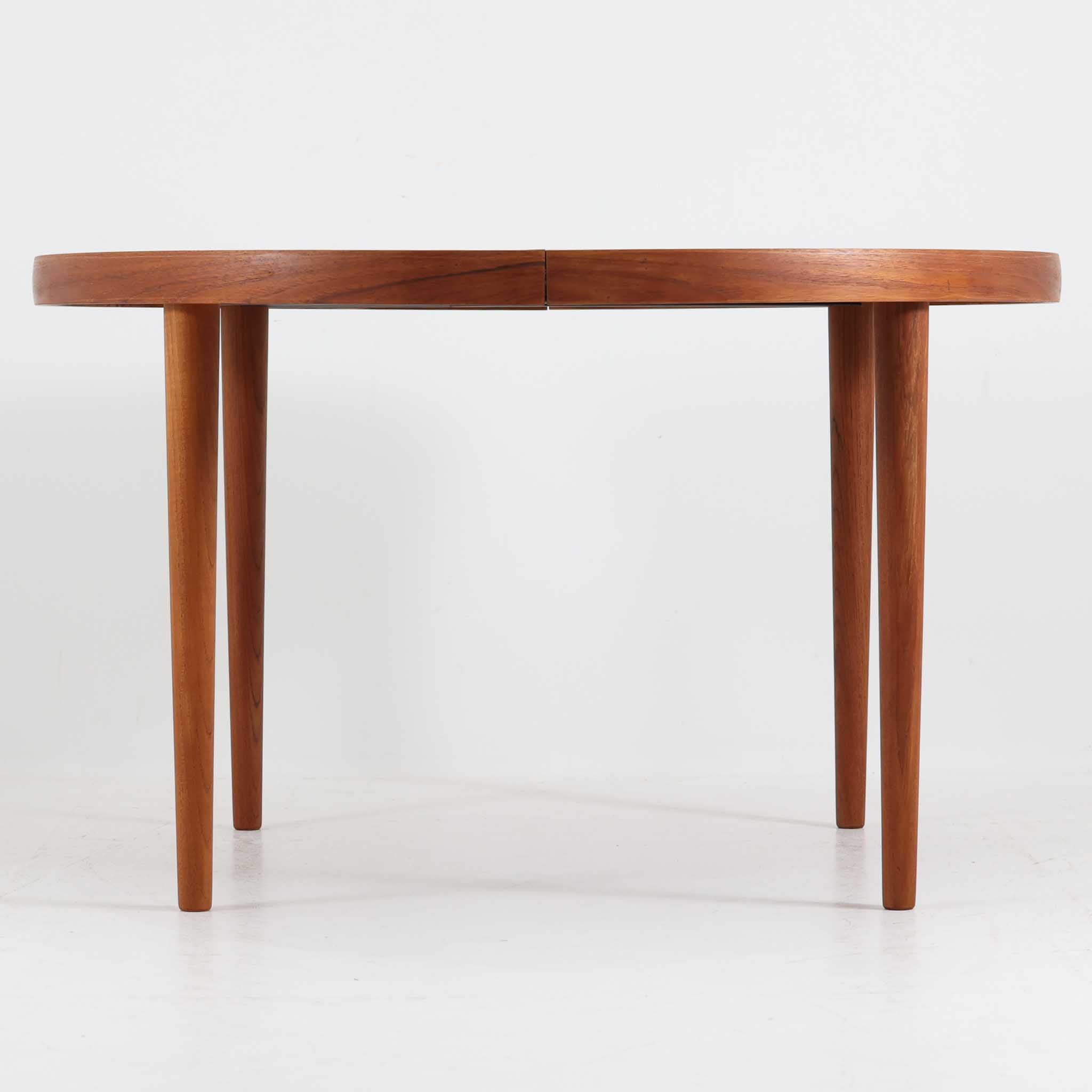 円形エクステンションダイニングテーブル チーク 直径120cm デンマーク