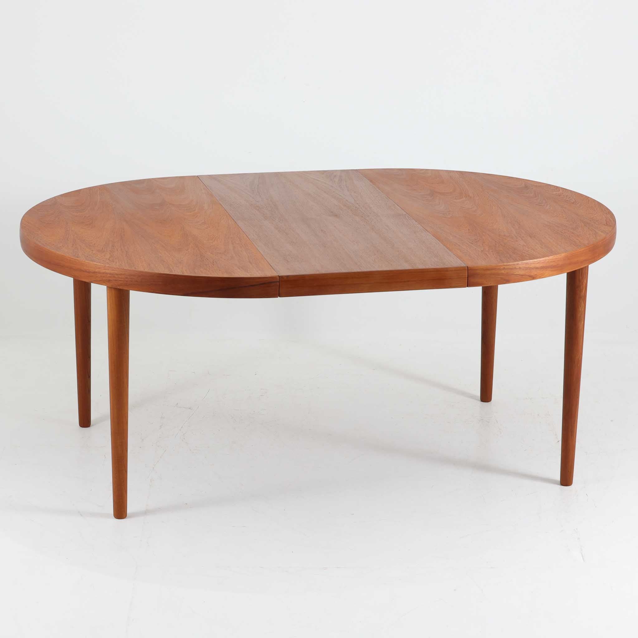 円形エクステンションダイニングテーブル チーク 直径120cm デンマーク