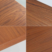 Henning Kjaernulf(ヘニング・ケアヌルフ)によってデザインされ、Vejle Stole og Mobelfabrik社が製造したデンマーク製のエクステンションダイニングテーブル。温もりあるチーク材と美しく面取りされたエッジラインが特徴です。両端のリーフを引き出すだけで最大239cmまで拡張でき、日常使いから来客時まで柔軟に対応。脚部はすっきりとした削り出しのディテールが施され、軽やかさと安定感を両立しています。素材の上質さと機能美を兼ね備えた、北欧ビンテージ家具の魅力あふれる一台です。