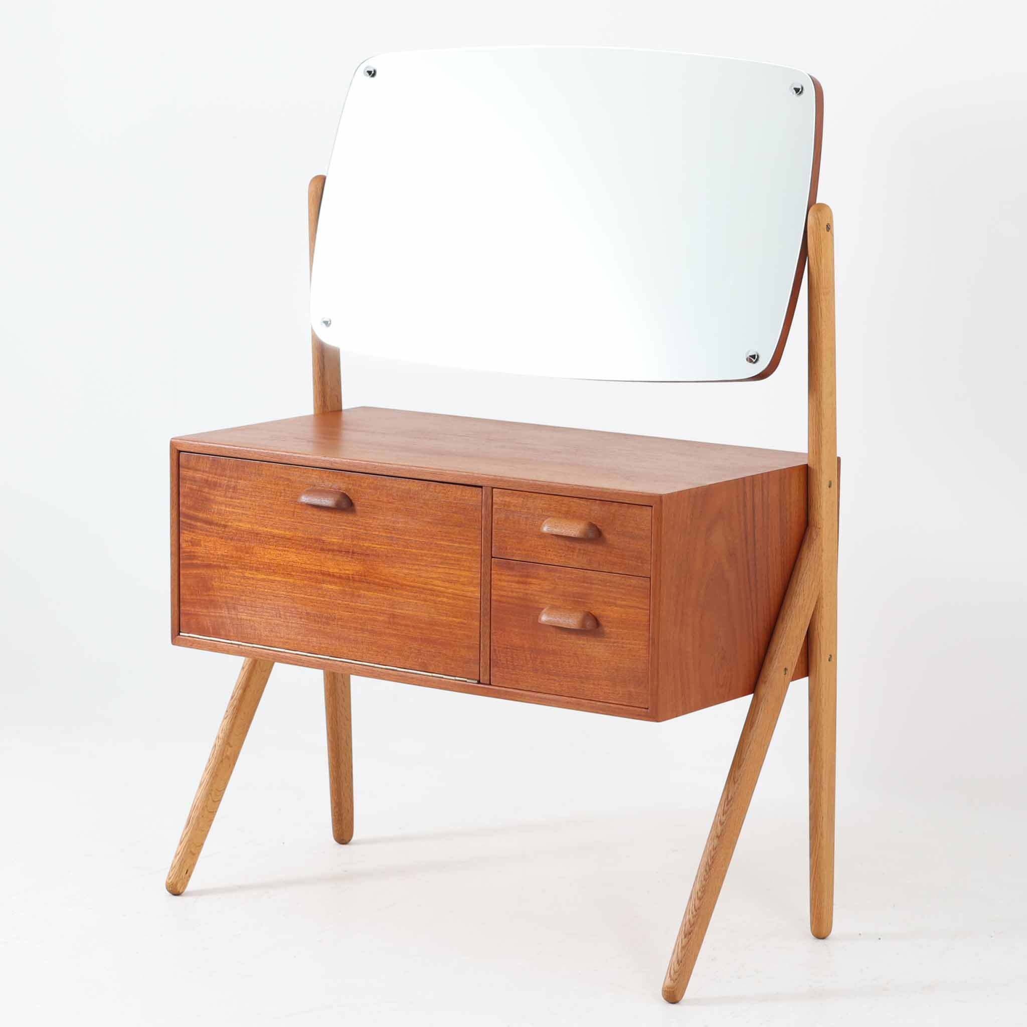 ドレッサー チーク×オーク材 幅79cm デンマーク製 北欧ビンテージ家具