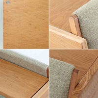 Hans J. WegnerがGetamaのためにデザインしたGE258デイベッド。オーク材の明るく上品な木肌と角脚の端正なフォルムが美しく、直線を基調としたミニマルな構造にウェグナーらしい機能美が息づいています。背もたれを倒すことでベッドとしても使用できる実用的な設計で、リビングでは洗練されたソファ、書斎やゲストルームでは簡易ベッドとしても活躍。経年により深まったオークの味わいとGetamaならではの堅牢なつくりが、北欧ビンテージらしい存在感と希少性を高める一台です。