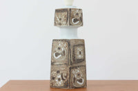 Royal Copenhagen製のベースが使用されたテーブルランプです。製造年数(1965〜1970年代)も少なく、現在では入手困難な希少モデルとなっています。現在の製造方法とは異なり、ファイアンス釜で作られた陶器ならではの独特な風合いが魅力で、ヴィンテージ品としての価値も高い一点です。ベースの柄は自然をモチーフとしたNils Thorssonによる人気のBACAシリーズで、職人の手作業によるフリーハンドで描かれているため、ひとつとして同じものが存在しない点もRoyal Copenhagenならではの魅力です。高さは約50cmとやや大きめで、インテリアのアクセントとしても存在感があり、オブジェのようにお部屋をおしゃれに演出してくれます。