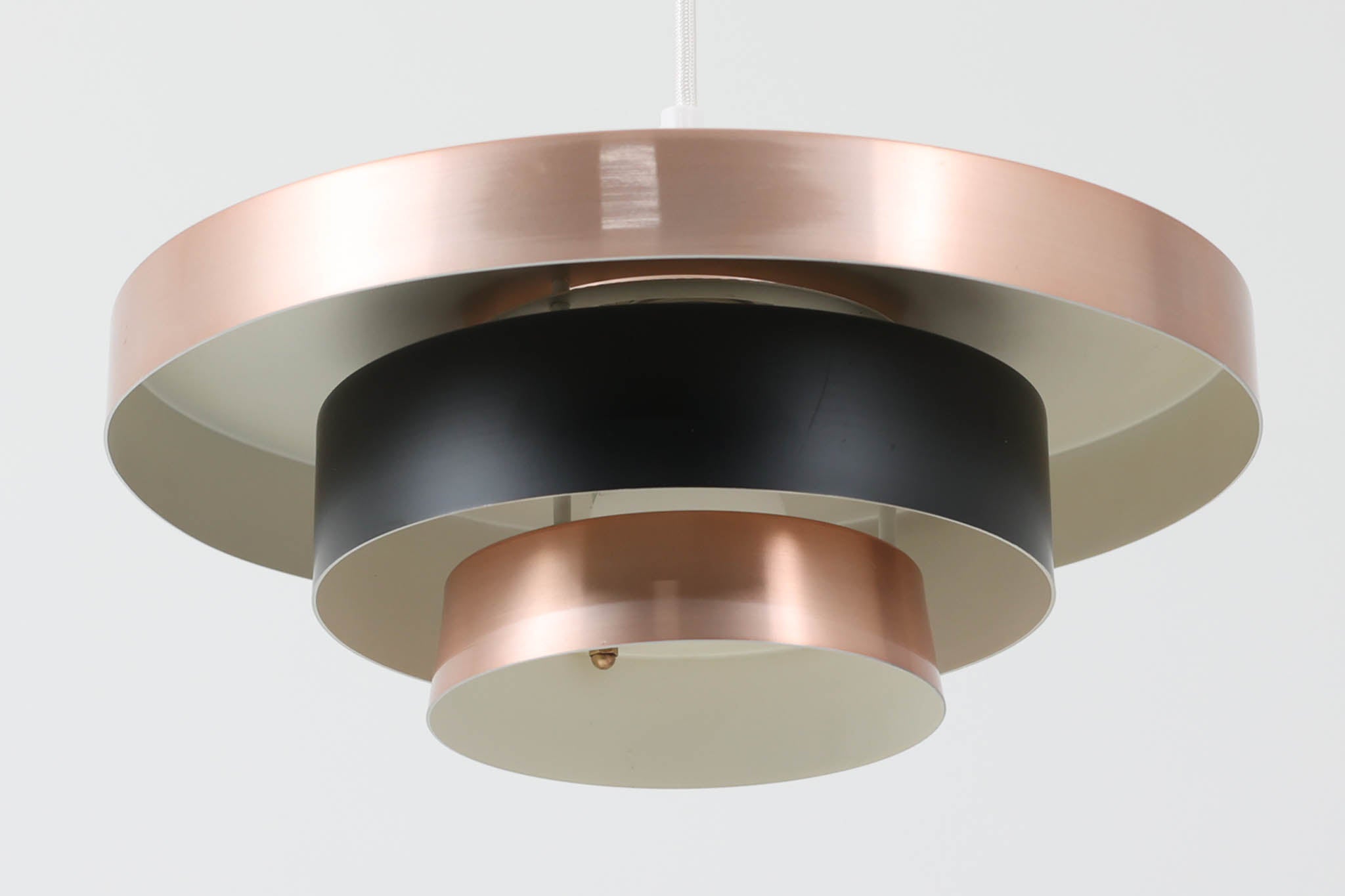 ヴィンテージ　ペンダントランプ　モダン　北欧 北欧ビンテージ ペンダントライト コッパー×ブラック ルーバーシェード