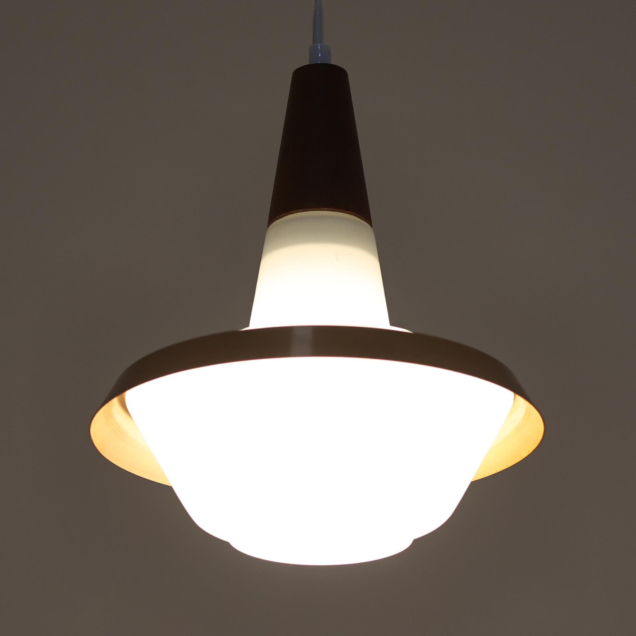 1960s デンマーク製 チーク ガラス ペンダントライト デンマークヴィンテージ ペンダントライト ガラス チーク材