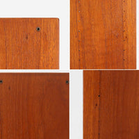 北欧ビンテージらしい機能性と造形美を備えたスリムシェルフです。チーク材のフレームにメタルを組み合わせた構造は、軽やかさと安定感を両立し、直線的で無駄のないフォルムが空間をすっきりと見せます。幅60cmの省スペース設計で、リビングや書斎、玄関まわりなど限られた場所にも取り入れやすく、書籍や小物、グリーンのディスプレイにも好適です。経年変化により深みを増したチーク材の色合いと、当時の実用性を重視した設計が、日常の暮らしに北欧らしい静かな存在感を添えます。