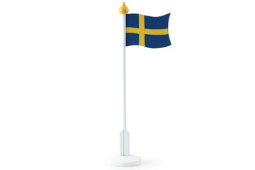 スウェーデンの国旗をモチーフにした置き物です。北欧の家庭ではこういった国旗をモチーフにした大きな置物を庭などに置いていることがあります。こちらは同じような作りとデザインのものを小さくしたもの。棚やテーブルの上などインテリアの置物としておしゃれなお品です。