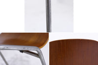 デンマークにて買い付けたチェアです。座面のチーク材合板の滑らかなラインが素敵です。チーク材とスチールの組み合わせもオシャレです。珍しいアーム付きのチェアで使い勝手も良さそうです。