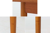 北欧より買い付けた、バタフライダイニングテーブルです。用途に合わせて、天板を広げる事が出来るエクステンションタイプです。片側だけの珍しいモデルです。天板には良質なチーク材が使用されており、綺麗な木肌が魅力的です。脚部にはビーチ材が使用されており、色味の組み合わせも綺麗です。