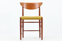 背もたれの曲面、貫の数が特徴的な"PeterHvidt&Orlamolgaard"によってデザインされたチェアです。当時の希少なチーク材が使用されたフレームは、手作りでデンマークの名工"Soborg社"熟練の職人によって作成されています。背もたれの縁は椅子を引きやすい様に、貫の数は強度面も併せ持っています。少し大きめでゆったりとした安楽性の高い座り心地です。デスクチェアとしてはもちろんリビングに置いても素敵だと思います。