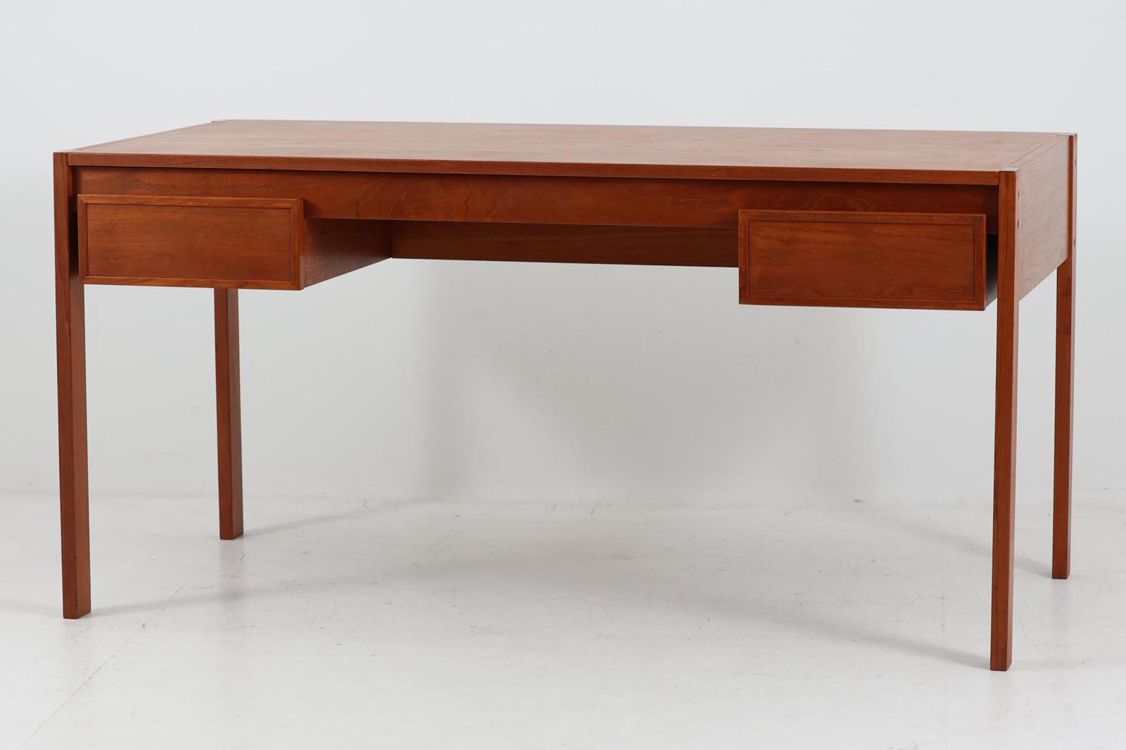 デンマーク製 両袖デスク/机 隠し収納 チーク材 北欧家具 デンマーク製 両袖デスク/机 隠し収納 チーク材 北欧家具