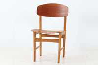 北欧より買い付けたチェアです。Borgemogensenによってデザインされた「model122」です。チーク材の背と座とビーチ材のフレームの組み合わせがデザインポイントになっています。脚に反りがあるため難あり品としての販売です。