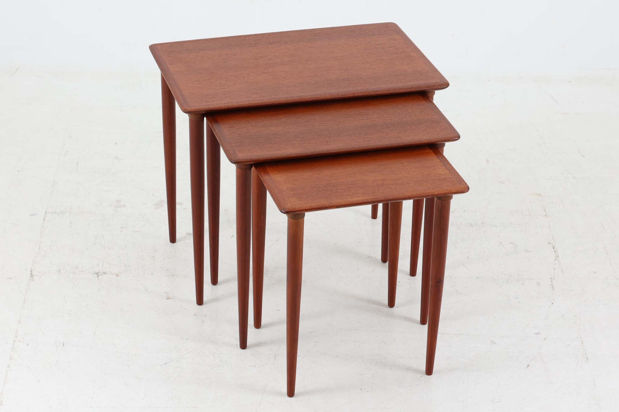 デンマーク製 ネストテーブル/サイドテーブル チーク材 北欧家具