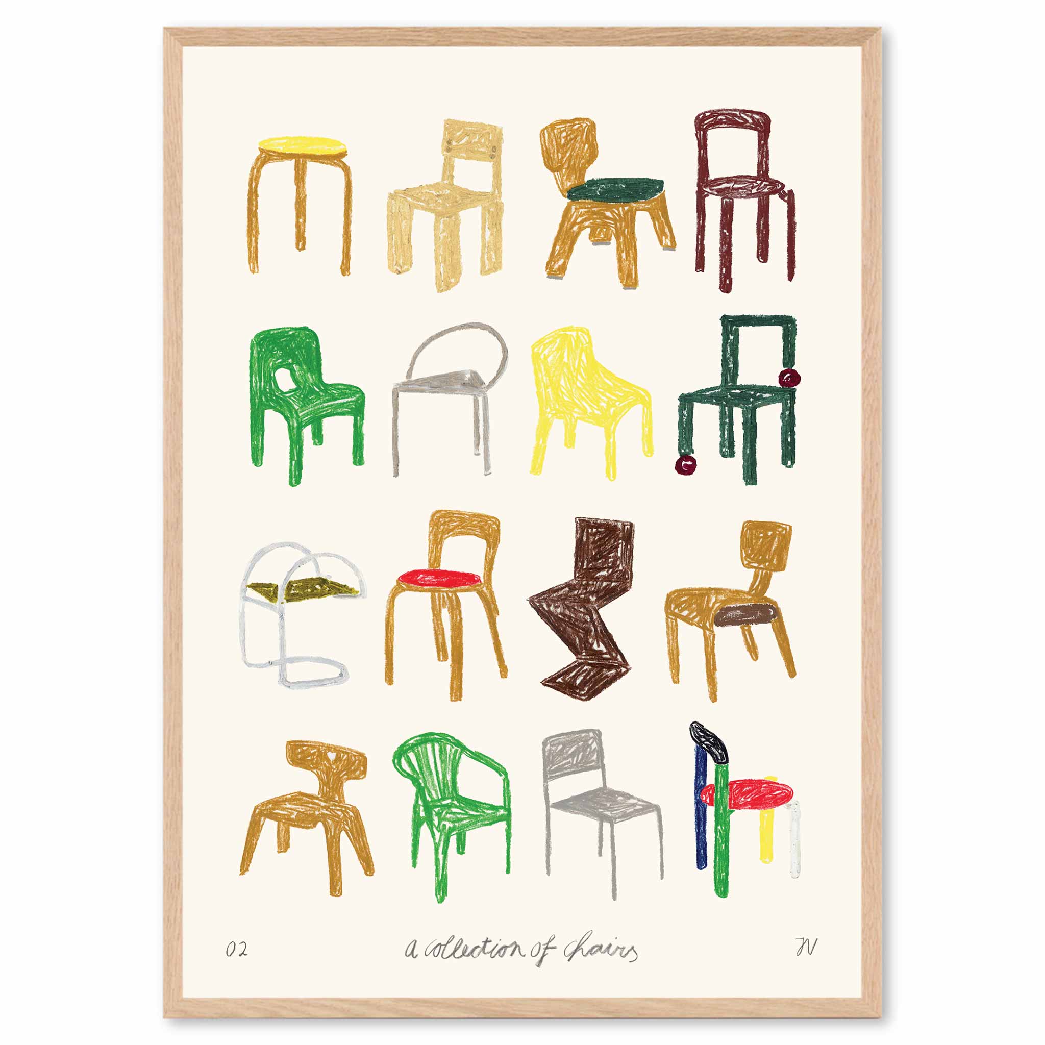 The Poster Club アートポスター 50×70cm A Collection of Chairs