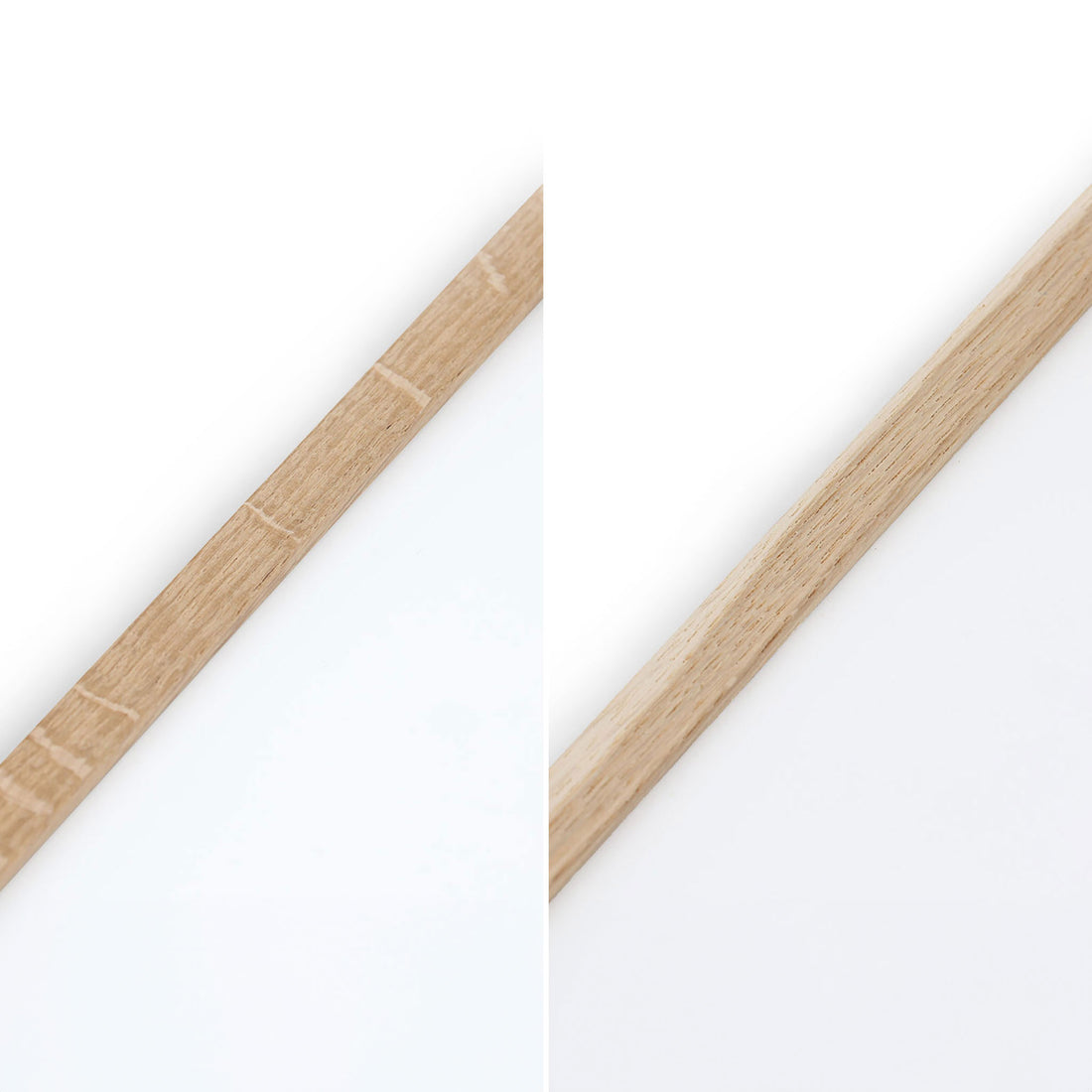 温もりのある天然木と洗練されたデザインが融合した、オーク無垢材の木製ポスターフレーム。シンプルで細身のエッジが効いたフレームは、アートや写真をすっきりと引き立て、北欧風やナチュラルテイストの空間に自然に馴染みます。スカンジナビアスタイルやミニマルデザインを好む方におすすめで、北欧でも定番のインテリアアイテム。天然オーク材は美しい木目と質感、ひとつひとつ異なる表情が魅力です。ナチュラルカラーはホワイトインテリアや和モダン、韓国インテリアなど幅広いスタイルと相性が良く、自然素材やエコ志向の暮らしにもぴったり。一般的なアートサイズに対応し、リビングや玄関、寝室、書斎、店舗など多彩な空間で活躍。壁掛け・立て掛け対応で自由なレイアウトが楽しめ、ギャラリーウォールやDIYにも最適です。