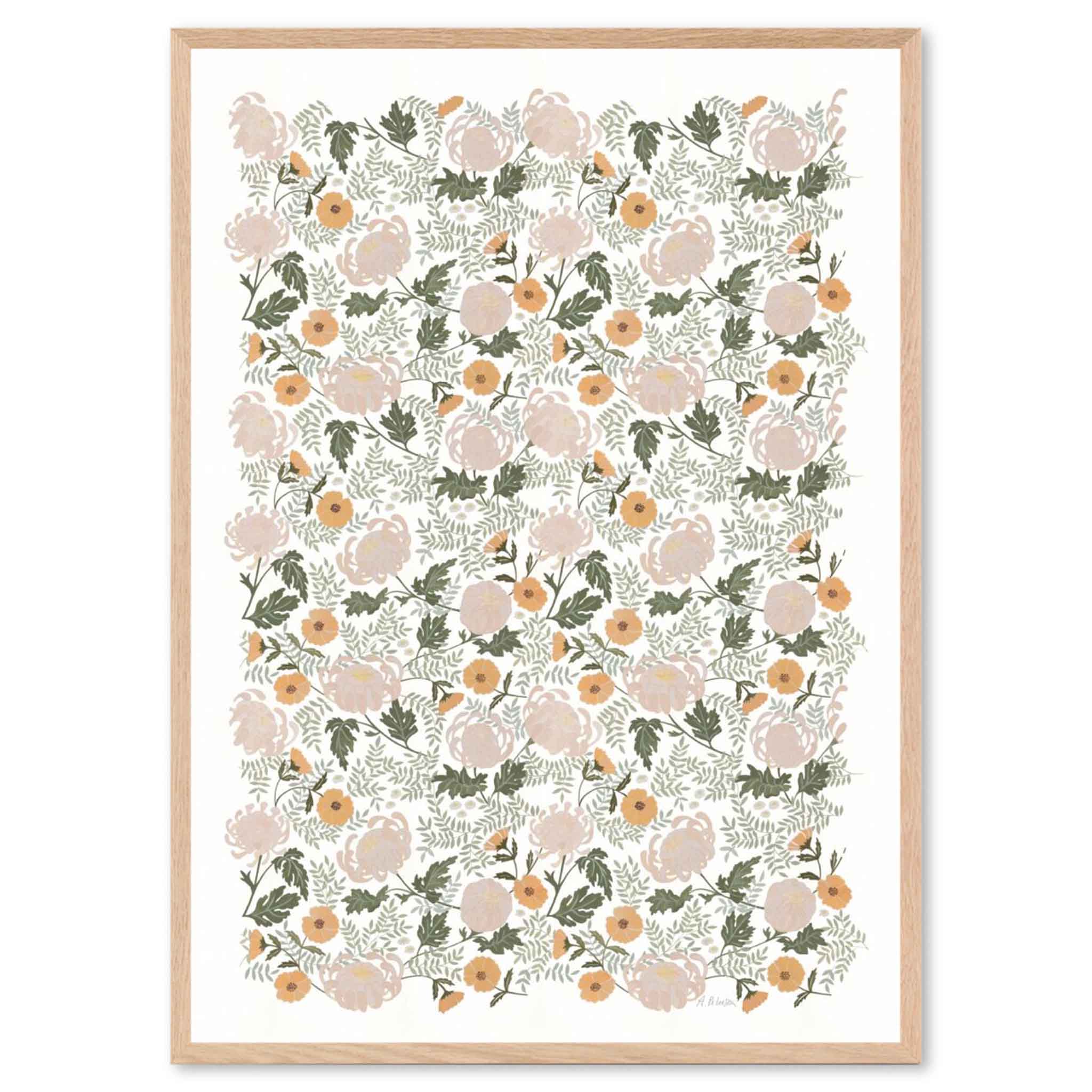 Poster & Frame アートポスター 50×70cm Peony allover – CHLOROS