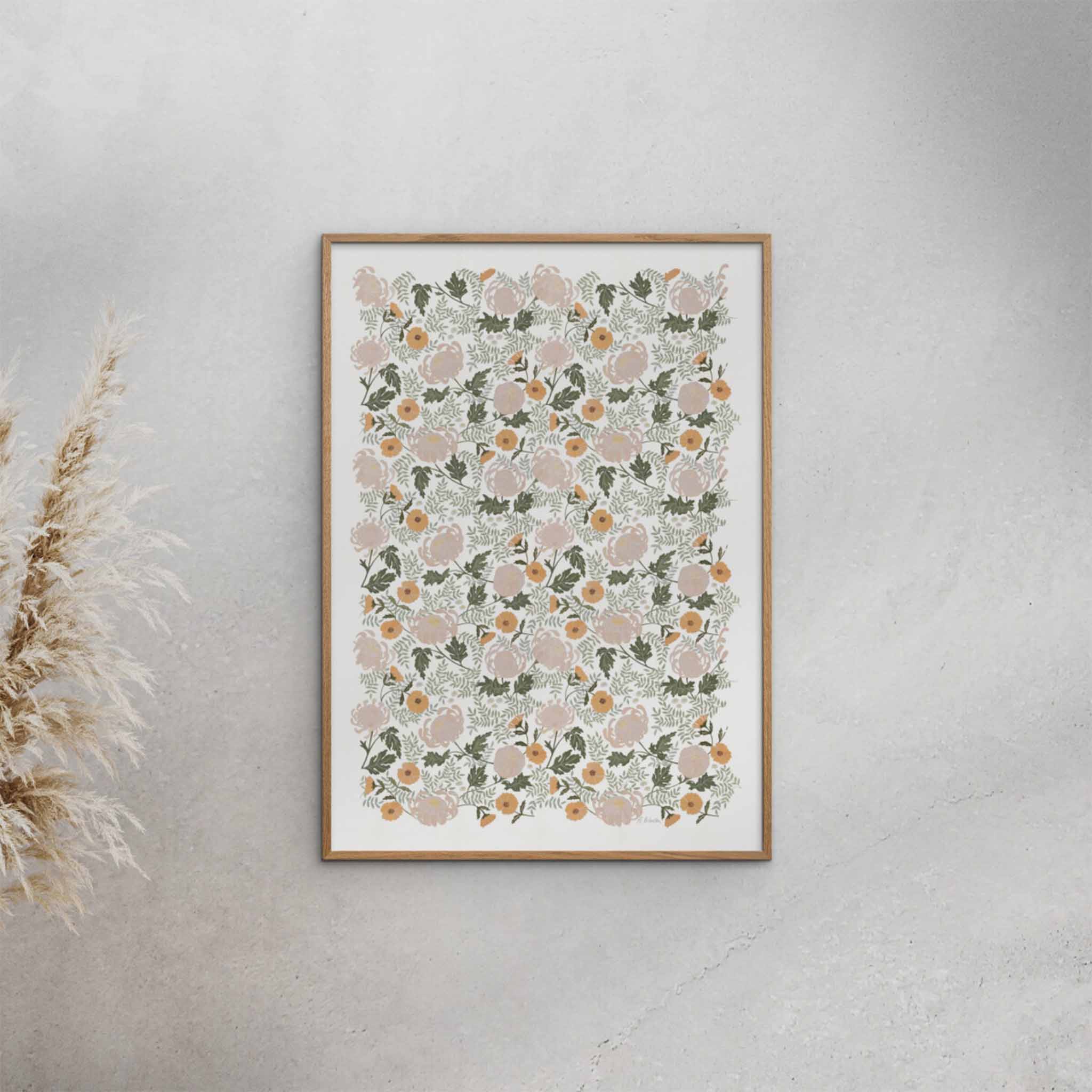 Poster & Frame アートポスター 50×70cm Peony allover – CHLOROS