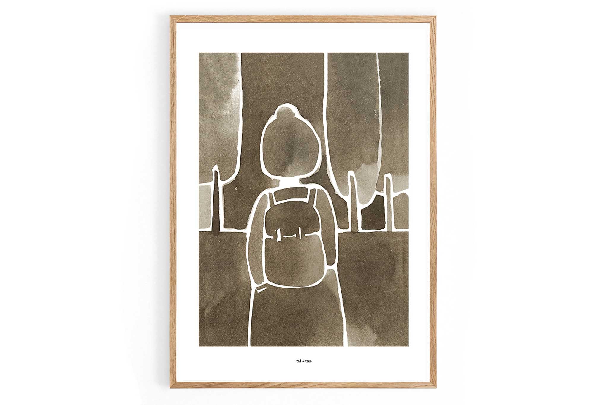 ポスター/アートプリント 50×70cm Walk in woods/148xTT005-50x70