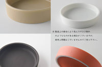 陶磁器・焼き物作りに欠かすことのできない、粘土・長石・珪石など。これらは、地球環境が途方もなく長い時間をかけ作り出した、枯渇性天然資源です。私たちは、これら貴重な資源をいつまでも大切に使い続けるためにリサイクル土を使いプランターを製作しました。
こちらは、Mサイズです。3.5号サイズのビニールポットをそのまま入れられるようにサイズ設計しております。