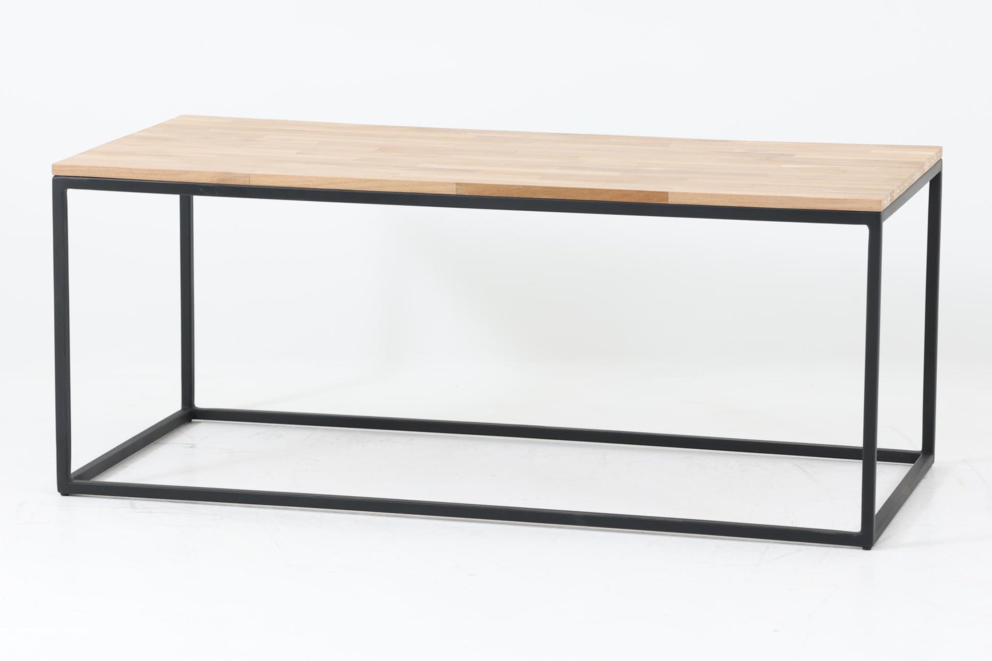 【訳ありアウトレット品】チーク材の辺材を使ったスクエアなアイアンローテーブル☆北欧インテリア CHLOROS