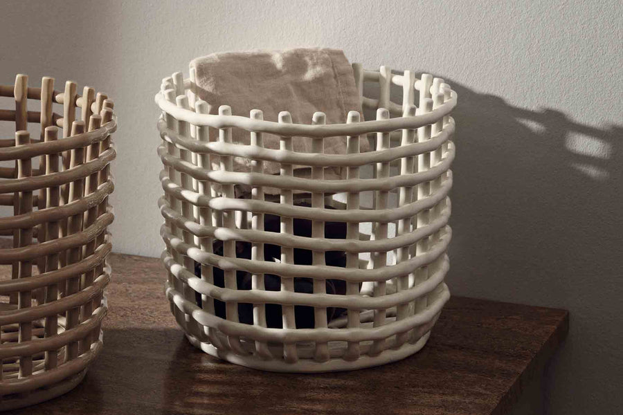 farmliving セラミックバスケット オフホワイト ferm LIVING