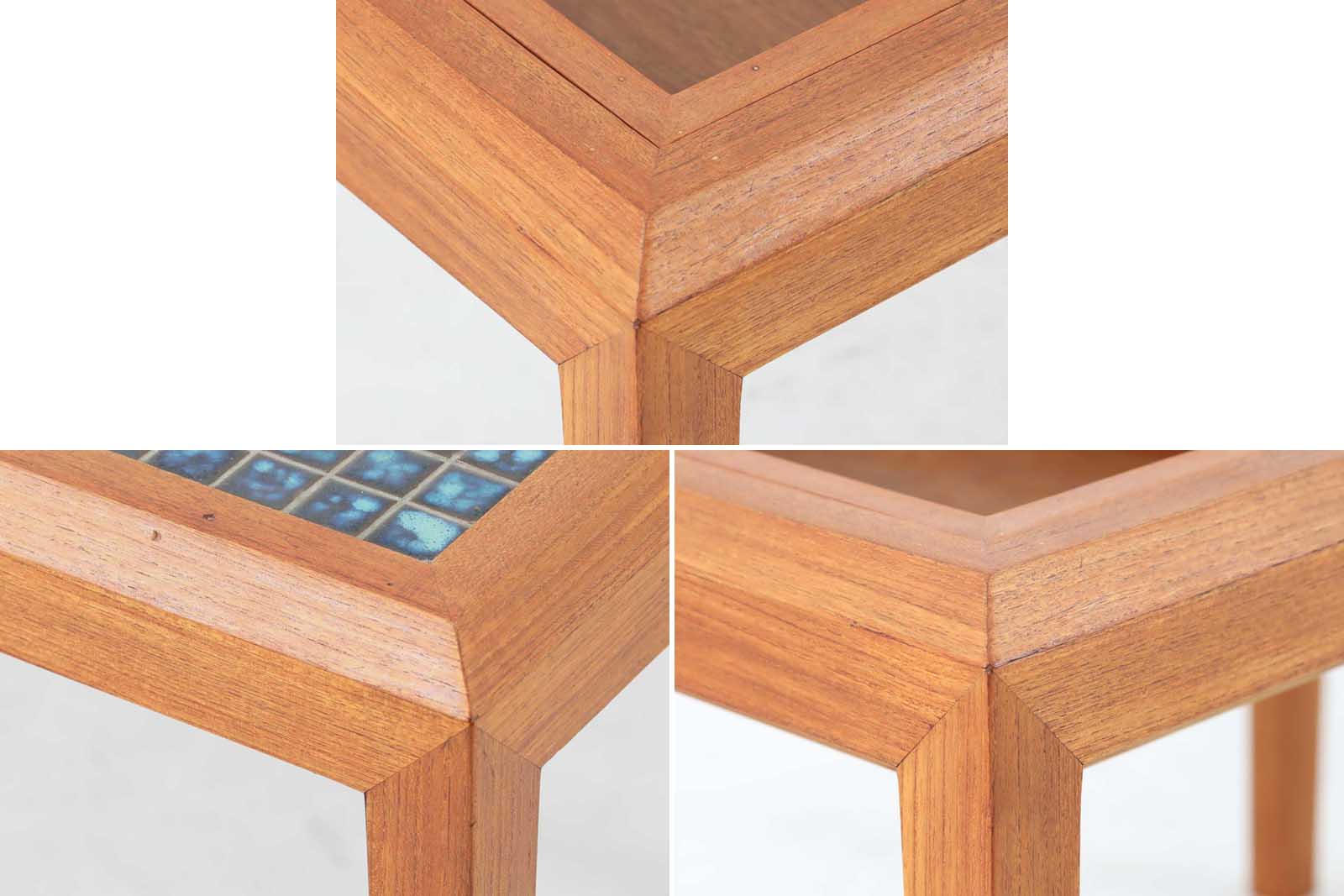 テーブルとプランターが一体型になった珍しいモデルです。サイドテーブルとしてはもちろん、天板にはタイルが張られていますので、飾り棚としてもご使用いただけます。フレームにはチーク材が使用されいます。