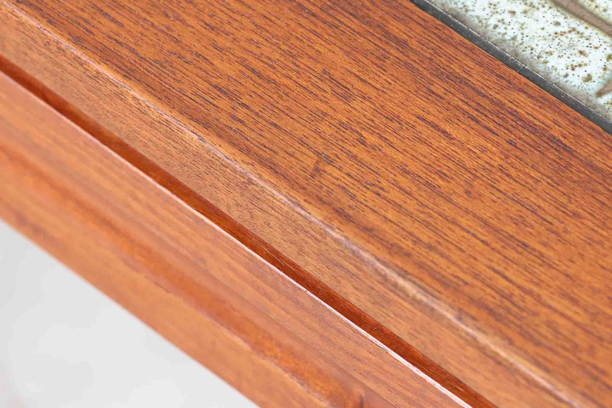 デンマーク製 タイルトップサイドテーブル チーク材 北欧家具