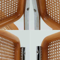 Marcel Breuerによる名作「Cesca Chair」です。ビーチ材のフレームにラタン張りの背もたれと座面を組み合わせ、軽やかな印象と快適な座り心地を実現しています。スチールパイプによるキャンティレバー構造が特徴で、浮遊感のある美しいフォルムはモダンデザインの象徴として高く評価されています。異素材が調和した洗練された佇まいはダイニングや書斎、店舗空間にもおすすめです。長年愛され続けるデザインとビンテージならではの風合いをお楽しみいただける一脚です。こちらのCesca Chairは、リプロダクト（復刻版）品となります。多くのリプロダクトが市場に出回っており、北欧地域でも使用されていることが確認されています。また、本チェアはデンマークディーラーより買い付けた品物になりますが、生産国、製造メーカーについては不明です。