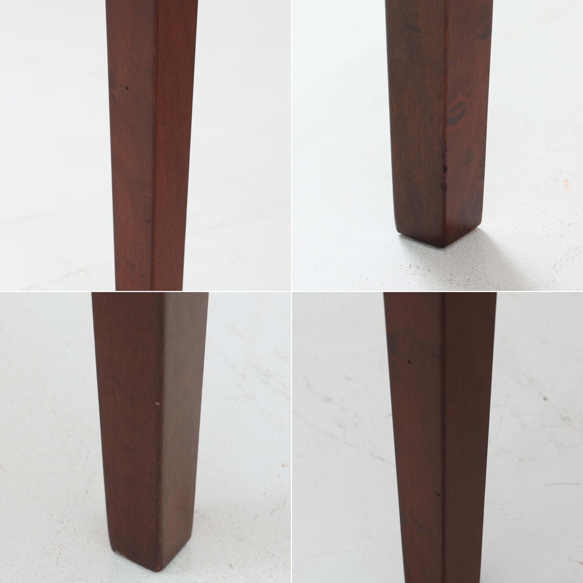 Severin Hansen Jr.によってデザインされ、Haslev社から製造されたセンターテーブルは、マホガニー材のフレームにロイヤルコペンハーゲン製Bacaシリーズのタイルをあしらった上質な一台です。精緻なカットが施された脚部と幾何学的なタイル装飾が調和し、クラフトマンシップと芸術性を兼ね備えた北欧ビンテージらしい佇まいを見せています。幅133cmのサイズ感はリビングの主役として十分な存在感を放ち、コーヒーテーブルとしてはもちろん、装飾台としてもおすすめです。