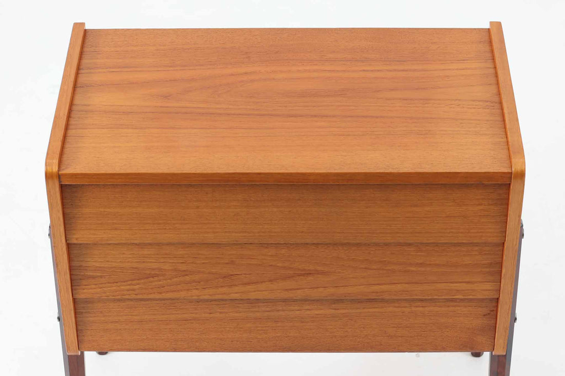 ヴィンテージ コロニアル チーク 無垢材 ボビン レッグス 3段 サイド