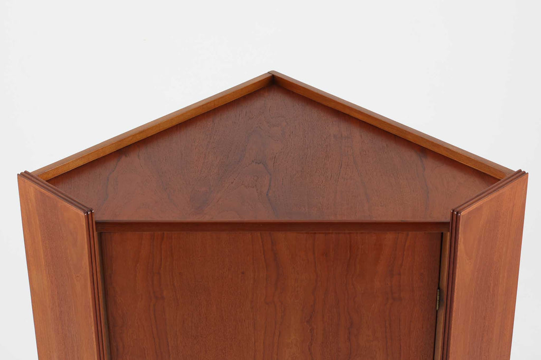 コーナーキャビネット/シェルフ チーク×オーク材 北欧家具ビンテージ