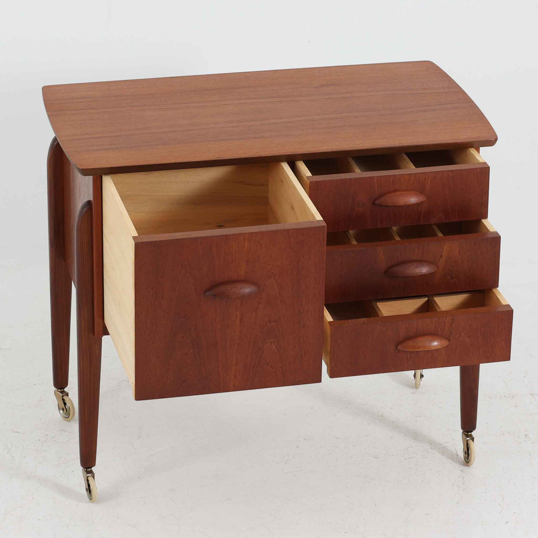 ソーイングテーブル チーク 幅75cm デンマーク製 北欧ビンテージ家具