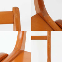 Henning Kjaernulfがデザインし、Soro Stolefabrikにより製造されたダイニングチェア。ビーチ材を用いた軽快なフォルムに、緩やかにカーブした背もたれと成形された座面を組み合わせ、快適な座り心地と美しい意匠を両立しています。スタッキング可能な実用性も備え、必要に応じて省スペースで収納できる点も魅力。北欧デザインらしい機能美と、ビンテージならではの味わい深い木の風合いを楽しめる一脚です。