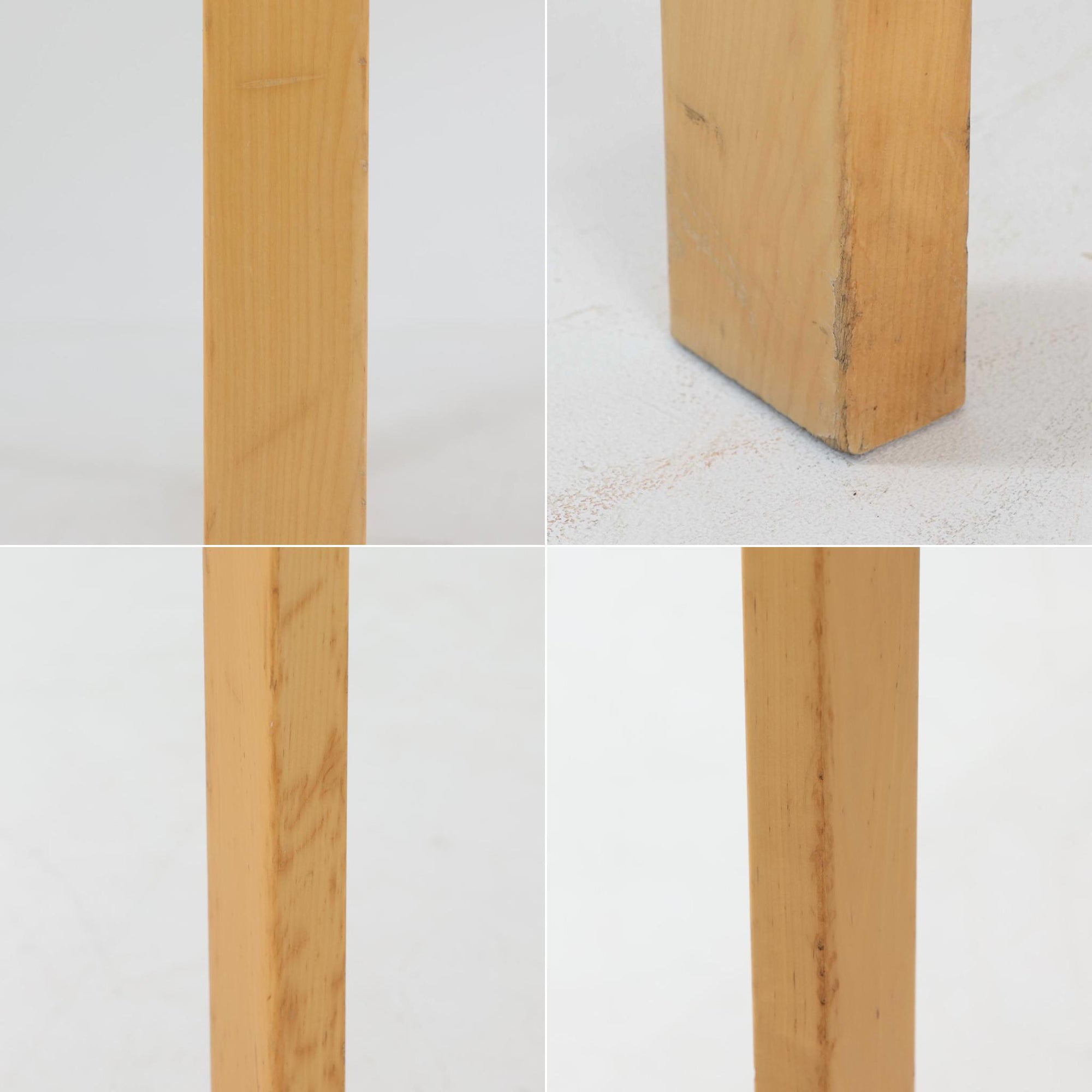 Alvar AaltoがデザインしArtek社より製造されたこちらのダイニングテーブルは、天板に落ち着いたグレートーンのリノリウム、脚部に美しい木肌のバーチ材を用いた北欧モダンデザインの名作で、L字型に曲げられた脚部がアアルトらしい柔らかな造形美を感じさせます。幅120cmの使い勝手のよいサイズ感で、ダイニングやワークスペースにもしっくりと馴染み、天板裏面には脚の付け替え跡が見られ、アアルト製品が多く採用されていたデンマークの公共施設で丁寧に使用されていた個体です。機能美と素材感のバランスに優れた一台です。