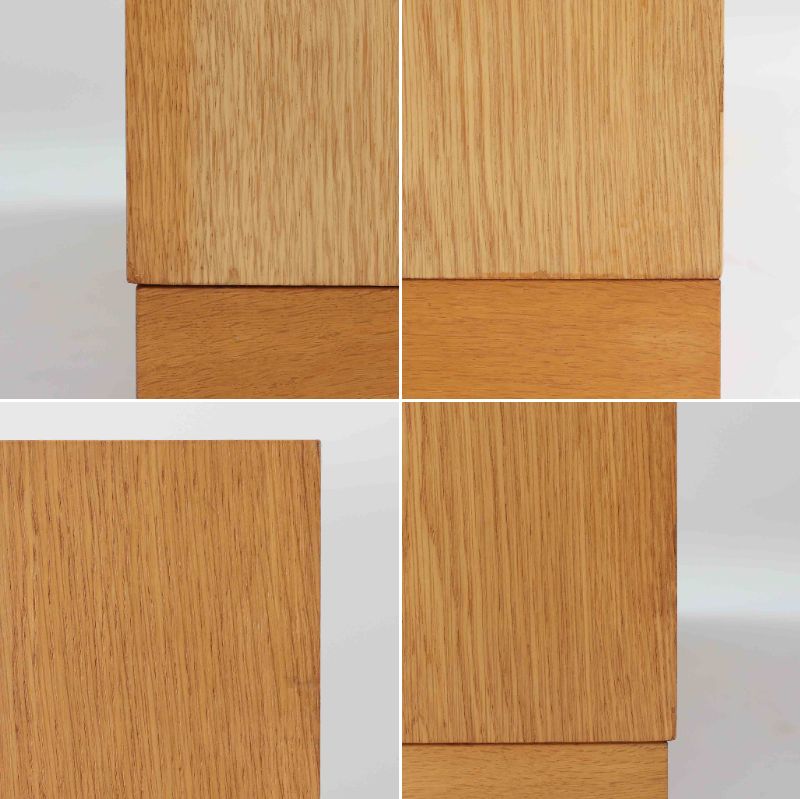 Borge Mogensenがデザインし、Karl Andersson &amp; Sonerが製作したブックシェルフです。オーク材の穏やかな木目を活かした直線的なフォルムは、無駄を削ぎ落としたモーエンセンらしい実直な美しさを感じさせます。幅135cmのゆとりあるサイズで、左右に分かれた収納部には可動棚を備え、書籍や器、オブジェまで柔軟にレイアウト可能。経年により深みを増した木肌が空間に温かみを添える、北欧ビンテージならではの堅実な一台です。