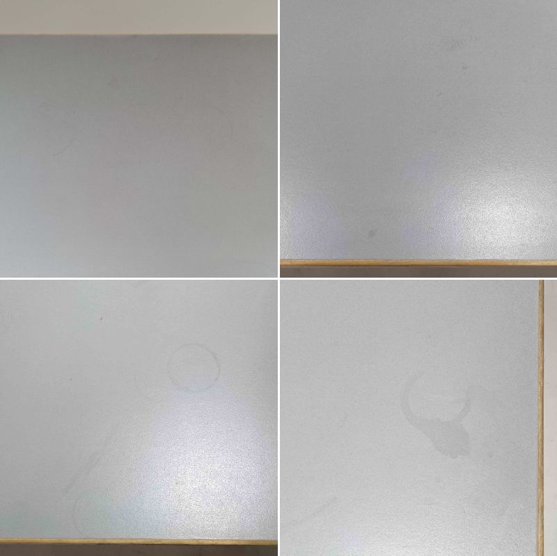 Alvar Aaltoがデザインし、Artekが製作したモデル81Aのダイニングテーブルです。バーチ材の柔らかな木肌とアアルトを象徴するLレッグの曲木構造に、落ち着いたリノリウム天板を組み合わせた、機能美あふれる北欧デザインの名作。幅150cmのゆとりあるサイズは4～6人でのダイニング使用に適しており、ワークスペースやミーティングテーブルとしても活躍します。経年により深みを増した木部の艶やかな風合いと、使い込まれた天板の味わいがビンテージならではの魅力を高め、Artekオリジナルならではの普遍的なデザイン性と希少性が空間に上質な存在感をもたらします。