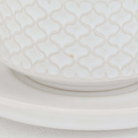 デンマークを代表するデザイナー、イェンス・H・クイストゴーによる「Cordial（コーディアル）」シリーズのヴィンテージカップ&ソーサーです。1960年代にKronjydenから制作が始まったシリーズは、その後Nissen、Bing&Grondahlと引き継がれ長く愛されたシリーズとなりました。ストーンウェアにハートを連想させる繊細な型押し模様が施されており、デンマークではスウェーデンやフィンランドの陶器メーカーと並んで今でも非常に人気のある商品となります。